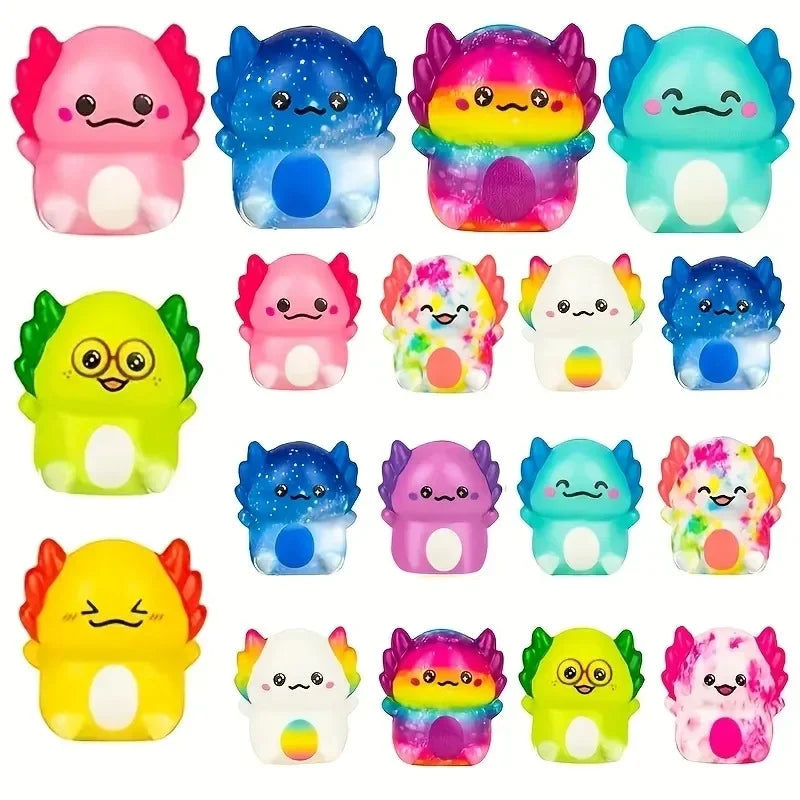 hot 12/24PCS Kids Adult Mini Kawaii Newt Cute Stress Relief Squeeze Toys Random Slow Rising Toy Carnival Goodie Party Send Gift