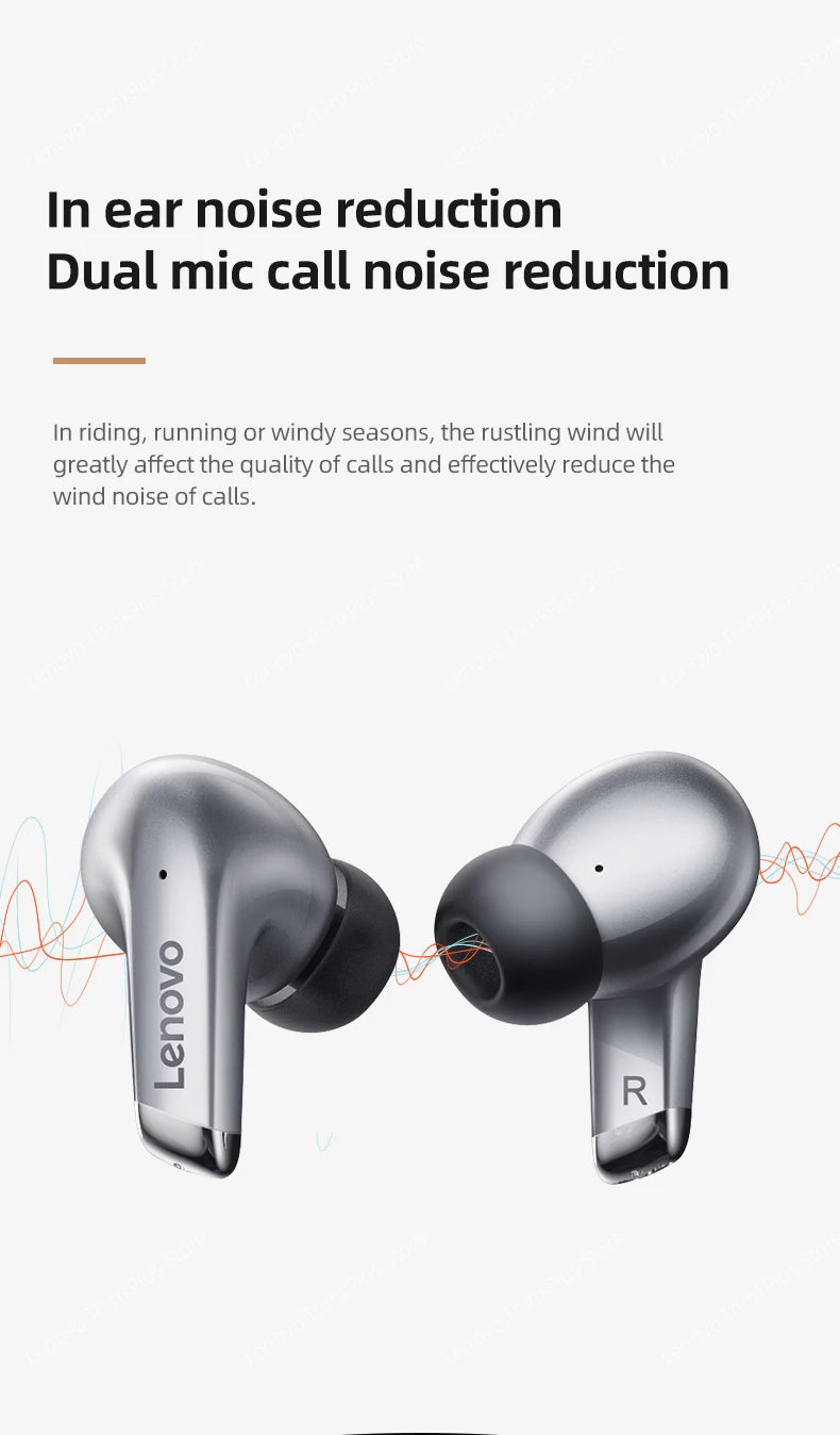 Choice Lenovo LP5 Wireless Bluetooth Earbuds HiFi Music Earphones Headphones Sports Waterproof Headset With Mic Earbuds Business