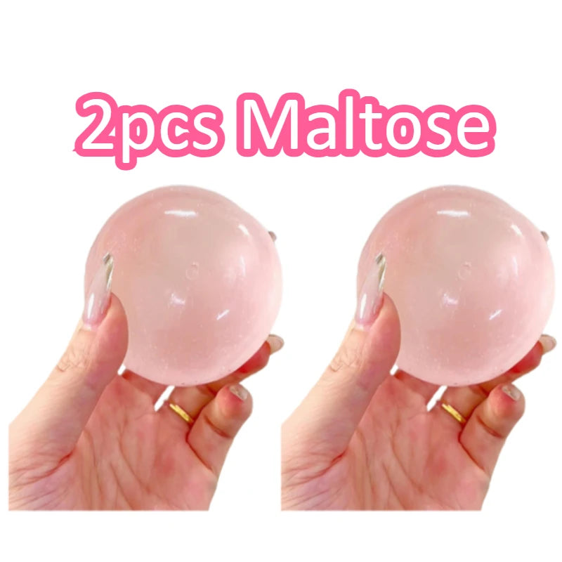 Blue Transparent Maltose Squishy Toy, Cute Mochi Soft Simulated Ball, Fast Rebound Anti Stress Fidget Decompression Toy