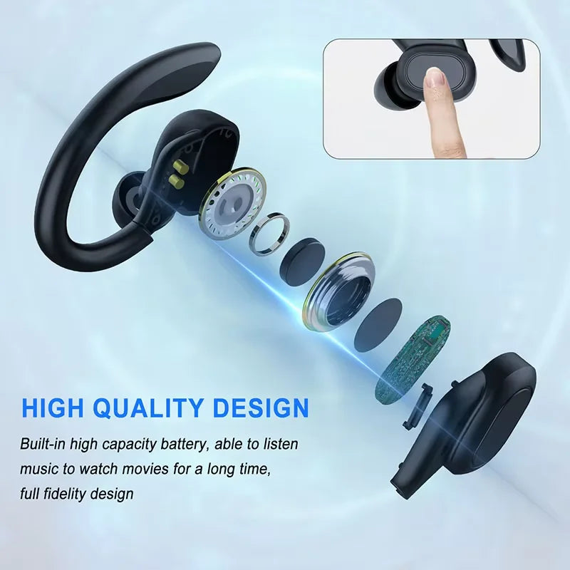 Lenovo Original Sports Wireless Earphones Ear Hanging Running Bluetooth Earphones Digital Display Noise Reduction Earphones