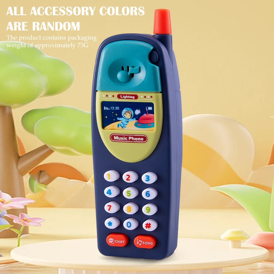 Play Phone Toys for Kids, Fun Music Simulation Phone Lighting Learning Cellphone Toy 4 Color Could Be Chosen Excluding Batteries