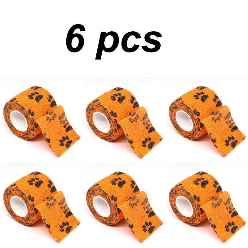 6 pcs Pet Puppys Anti Dirt Tool for Going Out Leggings Self Adhesive Bandages for Walking Dogs Feet Wrapping Protective Bandages