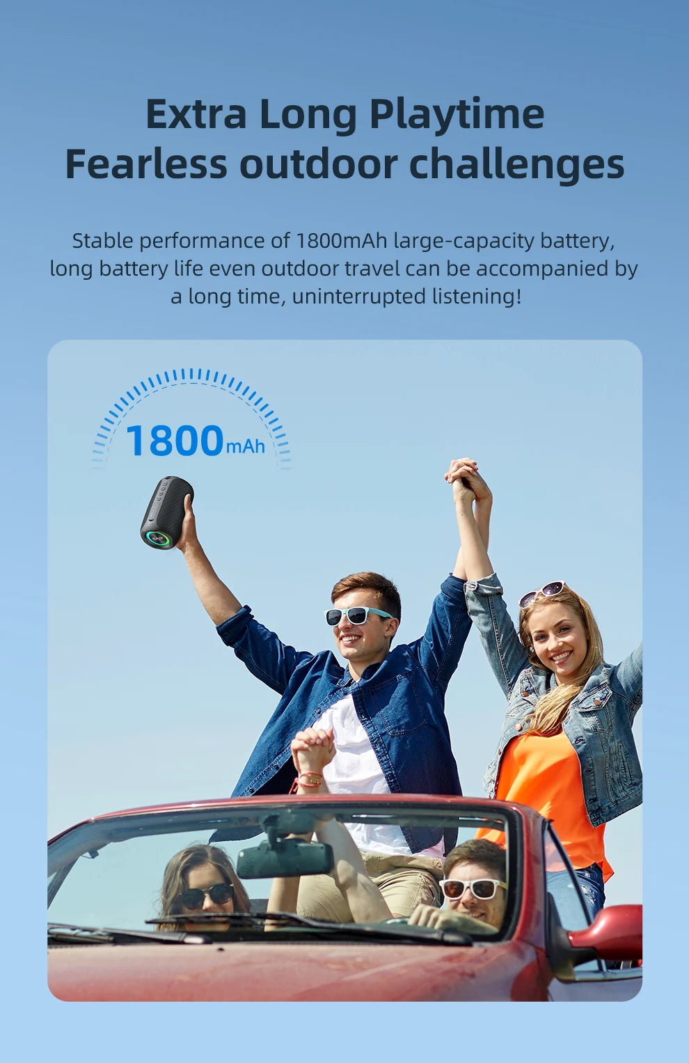 zealot-m2 Portable Bluetooth Speaker,IPX5 Waterproof 360° Wireless Speaker TWS Stereo Pairing 10hrs Playtime For Camping Hiking