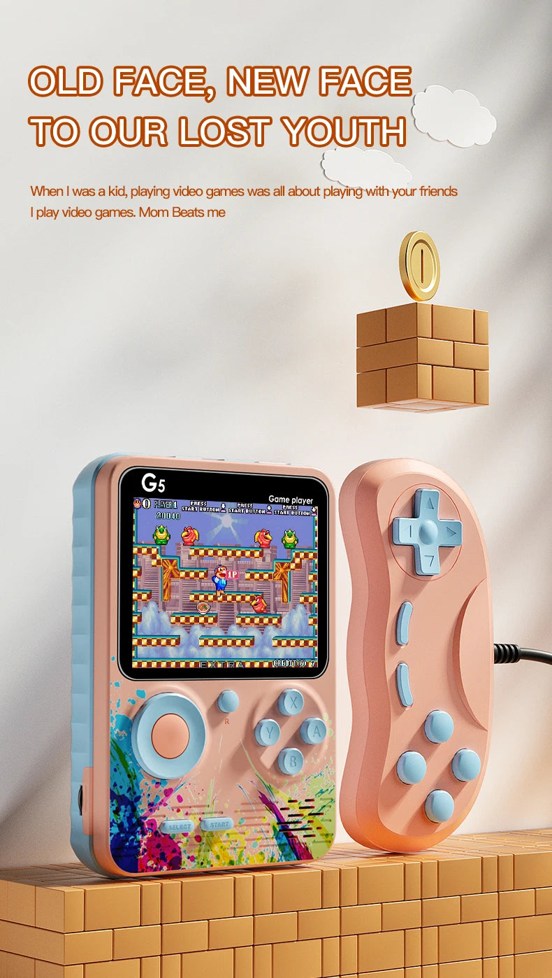 G5 500 In 1 MINI Game Handheld Game Players Portable Retro Video Console Boy 8 Bit 3.0 Inch Color LCD Screen Games
