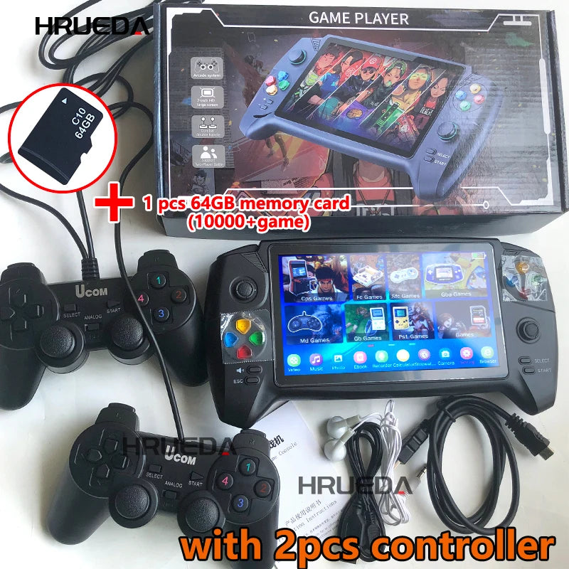 Portable Retro Video Game Classic Console Player 16Gb 7 inch Game Screen Display ,Support Dual Players, Over 6000 Games Children