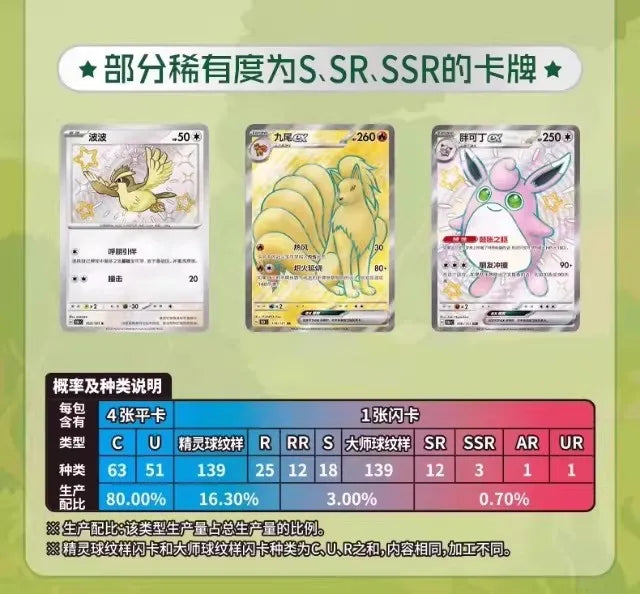 Pokémon Card Pokémon PTCG Simplified Chinese Zhu Zi Collected 151 Change Series Card Ponyta Gengar Collectible Game Cards Toy