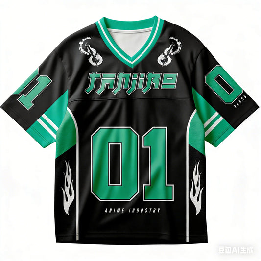 Demon Slayer Adult and Kids American-Style Jersey T-Shirt, Multi-Character 3D Print Trendy Anime Short Sleeve, Shorts Friend