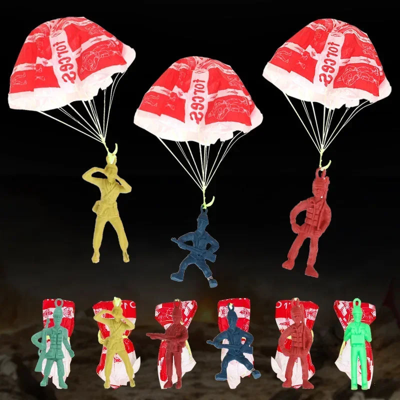15Pcs Funny Mini Hand Throwing Soldiers Parachute Outdoor Flying Toys for Kids Birthday Party Favors Goodie Bag Pinata Fillers