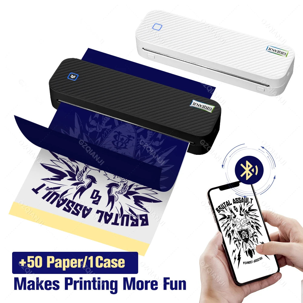 A4 Printer Portable USB Bluetooth Wireless Thermal Tattoo Transfer Maker with Paper Case Support Mobile Smartphone Android Print