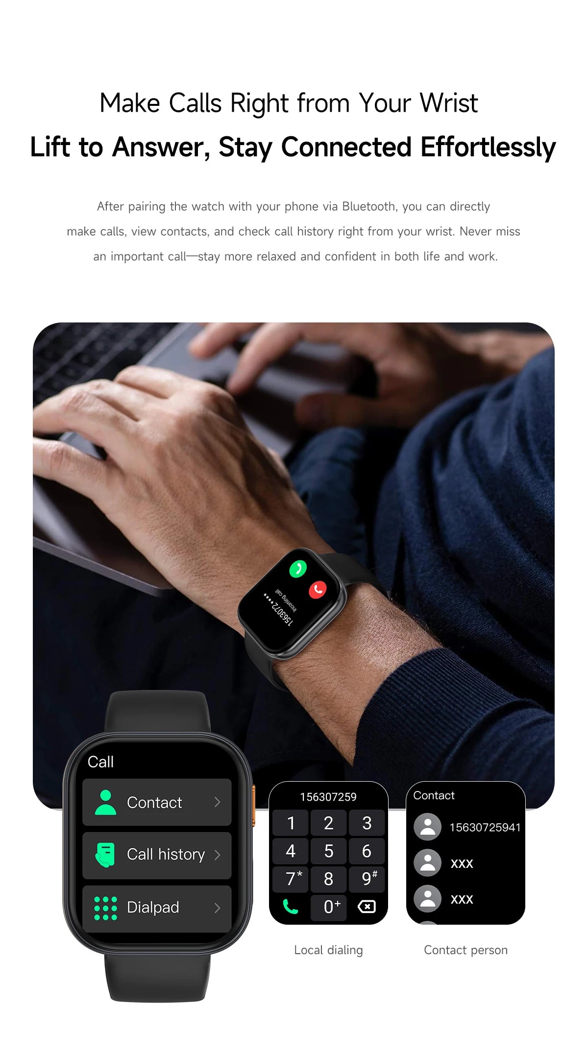 Outdoor New 1000mAh SmartWatch 2.04"HD Screen Smartwatch LED Flashlight 100+sports mode BT Call Waterproof SmartWatches Men Wome