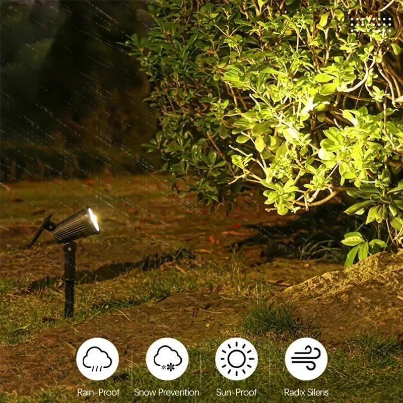 9 LED Solar Spot Lights Outdoor RGB Solar Landscape Lights IP65 Waterproof Brightness Adjustable for Garden Yard Palm Trees