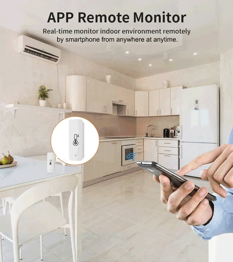 Tuya WiFi Zigbee Temperature Humidity Sensor Smart Home Indoor Hygrometer APP Monitoring Work with Google Home SmartLife Alexa