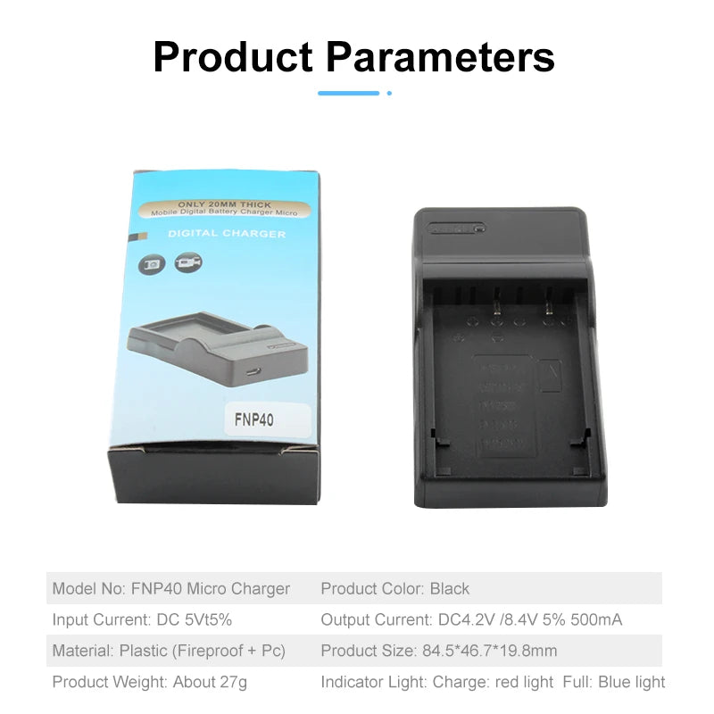 Battery USB Charger FNP-40 NP-40 NP-40N NP-40ND for Fujifilm Cameras F610 F650 F700 F710 F810 F811 J50 V10 Z1 Z2 Z3