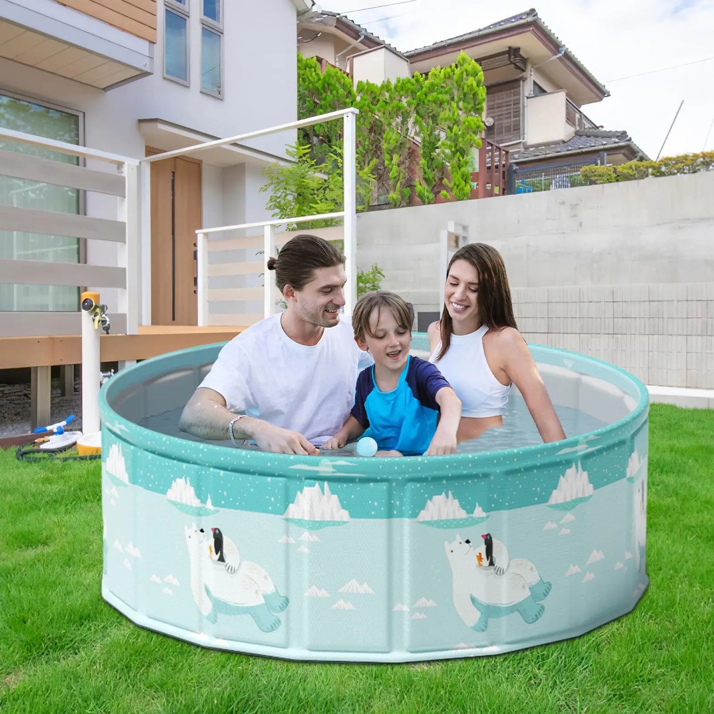 Non Inflatable Foldable Swimming Pool Foldable Frame Pool Summer Water Party Pool Pet Bathing Tub Fold Up Pool For Games Baby
