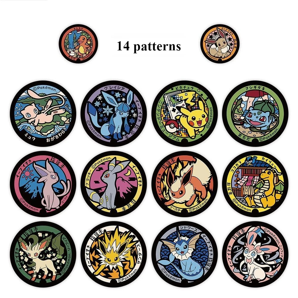 500/1000PCS Pokemon Pikachu Roll Stickers Cartoon Scrapbook Phone Gift Living Waterproof Coffee Phone Stationery Luggage Decals
