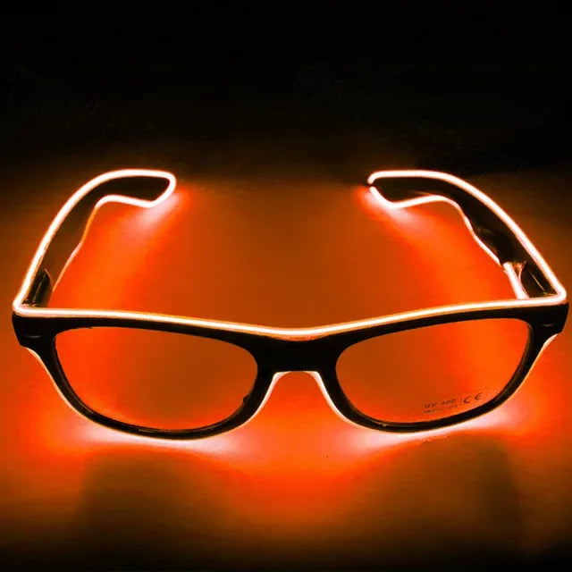 New Cool Flashing Glasses EL Wire LED Glasses Glowing Party Supplies Lighting Gift Bright Light Festival Party Glow Sunglasses