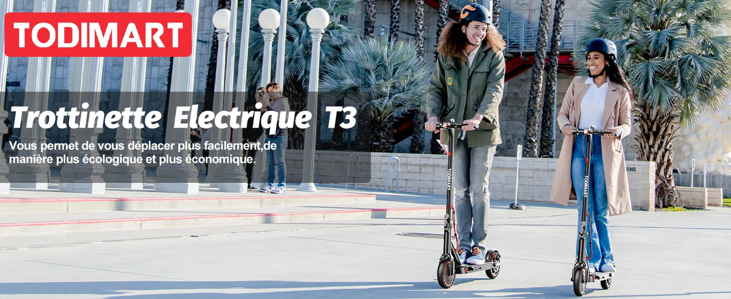 TODIMART T3 Electric Scooter 350W 7.5AH 36V 25KM/H Foldable E Scooter battery 8.5 inch Wheel EScooter For Adult Children