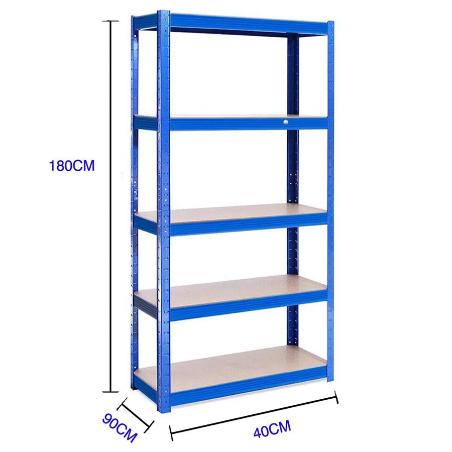 Adjustable Height Layout 5-Tier Heavy Duty Shelf 875kg Boltless Metal Rack Tool Free Assembly for Garage Warehouse Storage