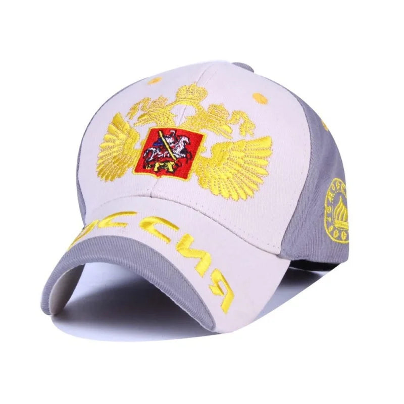 Rimiut Russia National Emblem Gold Double-Headed Eagle Cap Adjustable Cotton Hat Snapback Gorras Hip Hop Men Women Baseball Cap