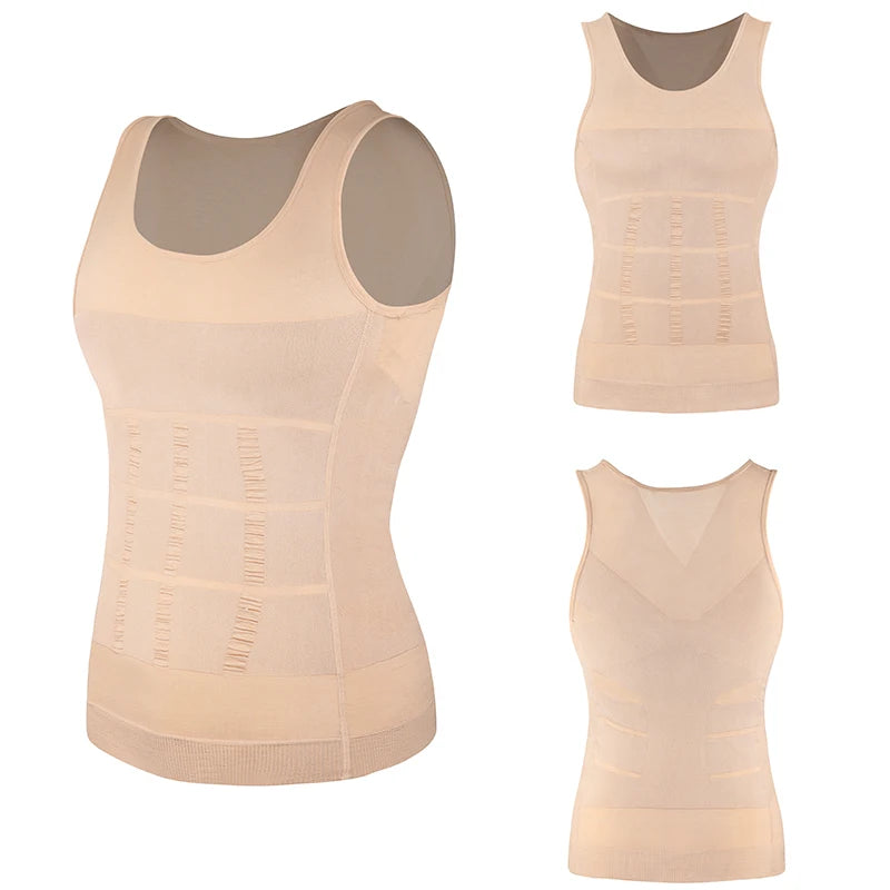 Mens Slimming Body Shaper Vest Shirt Abs Abdomen Slim Gym Workout Tummy Control Compression Tank Top Sleeveless Shapewear