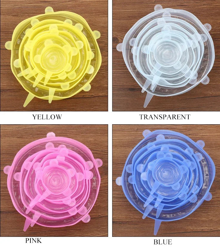 Silicone Stretch Lid Kitchen Accessories Can Be Reused Food Cover Plastic Wrap Cover Fresh-keeping Sealed Bowl Storage Home