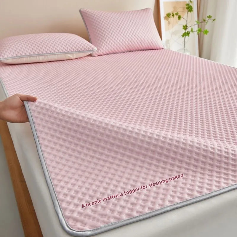 Breathable Cooling Mattress Comfortable Washable Ice Silk Bed Mat Pad Soft Skin-friendly Summer Sleeping Mat Household