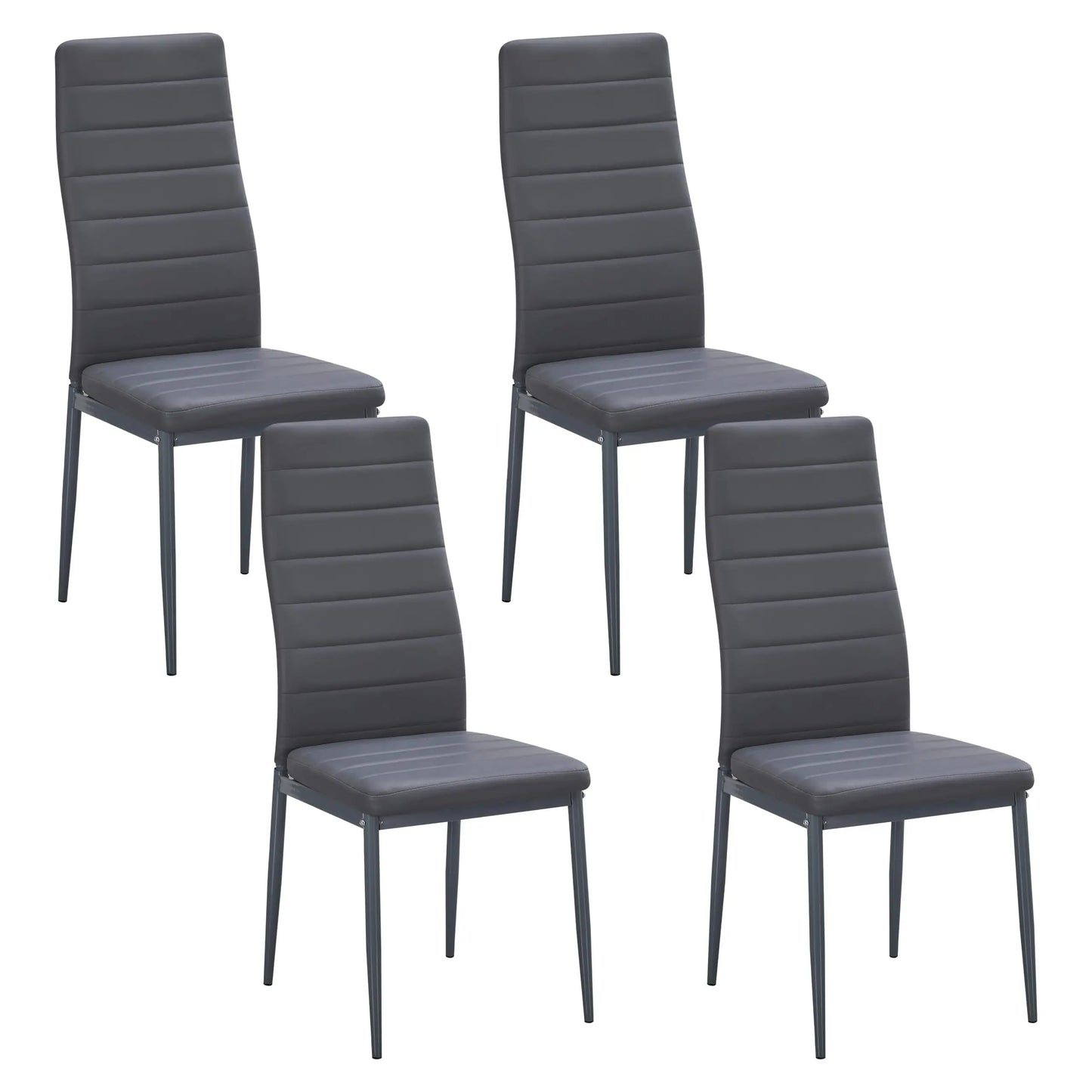 Modern Dining Chairs, Kitchen Chair Leather with Metal Legs and Foot Pads,Thick Padded Seats,Backrest Set
