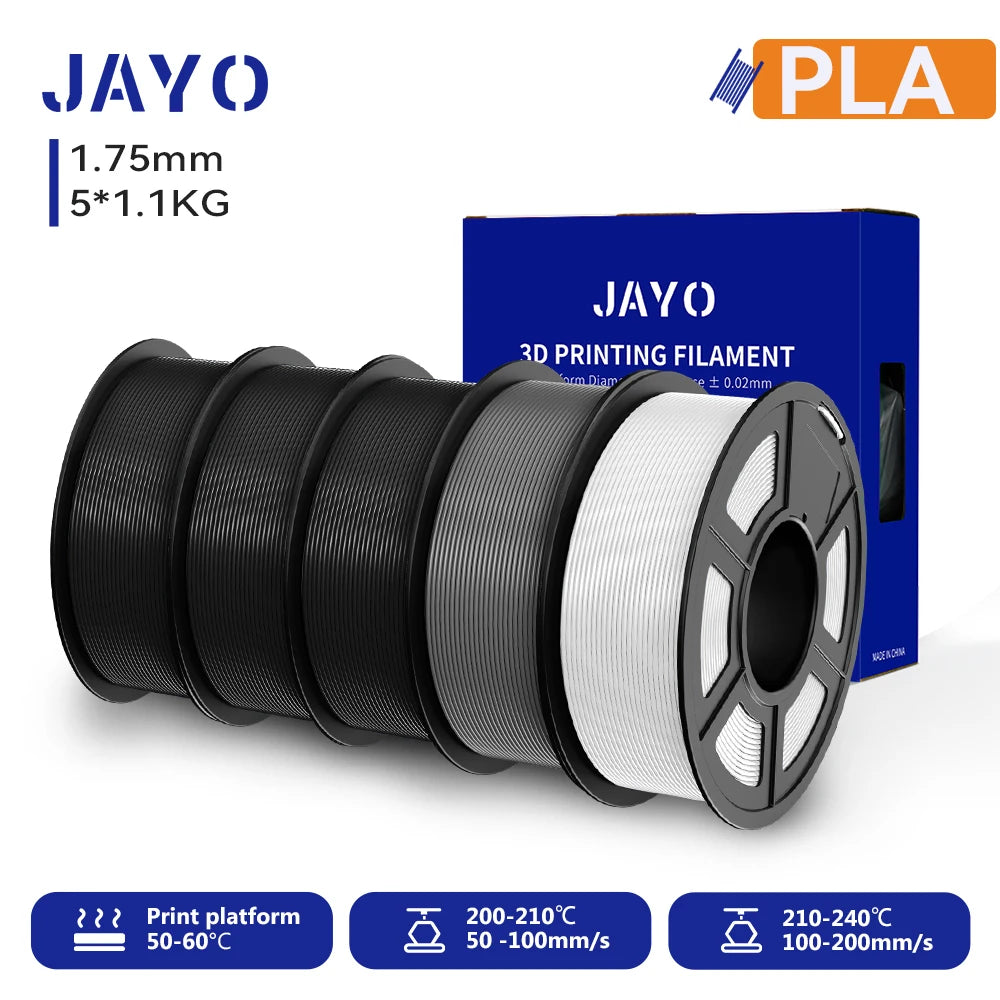 JAYO 3D PETG/PLA/PLA PLUS Printer Filament 1.75mm 5.5KG 100% No Bubble non-toxic 3D Printing Materials for 3D Printer&3D Pen