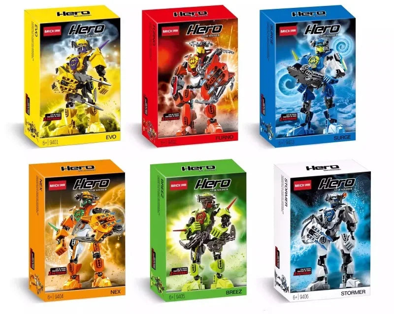 Hero Factory Star Warrior Bionicle Building Blocks, Furno Evo Combined Robot Mech Model Toy Set for Kids, Holiday Gift