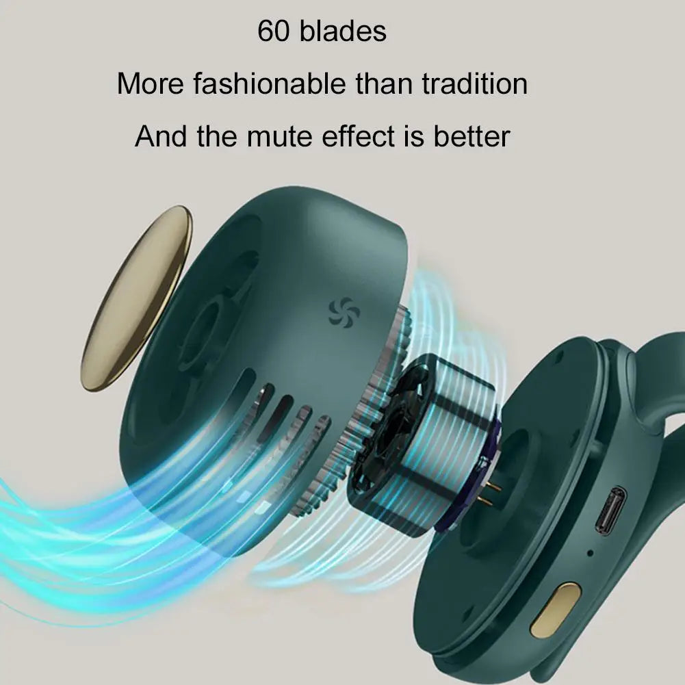 Whirlwind Leafless Mini Fan With Portable Button Design USB Charging Silent Portable Mini Fan For Home And Outdoor Travel