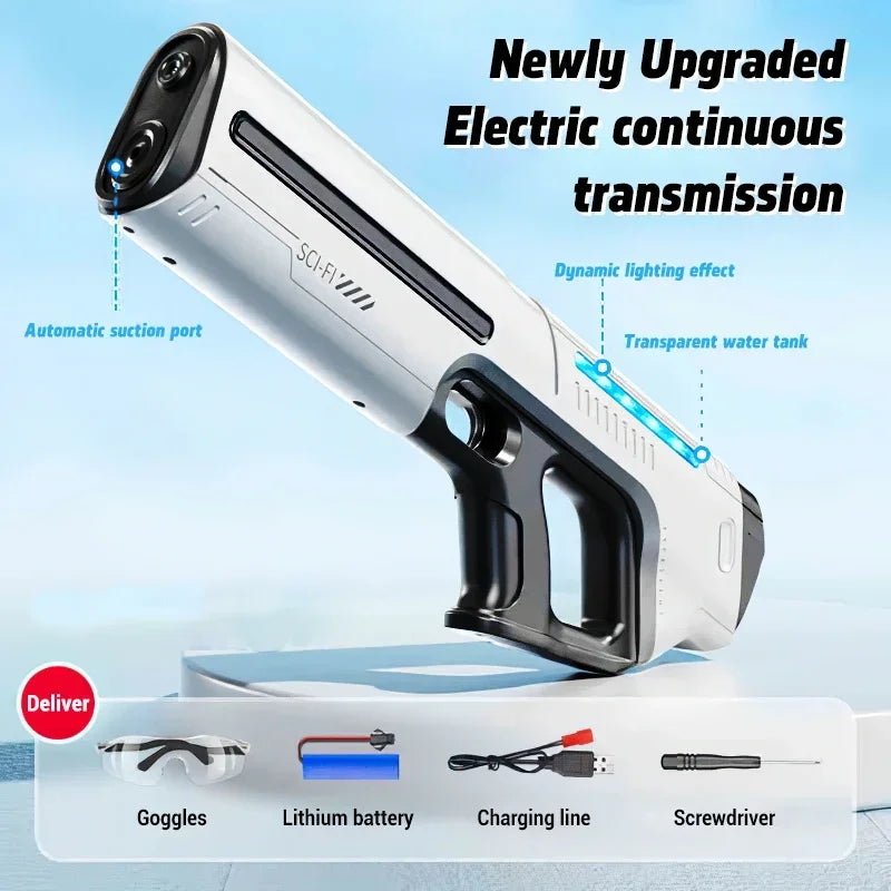 Children's Fully Automatic Water Storage Gun Large Capacity Electric Water Absorbing Toy Gun Summer Outdoor Water Toy Gift