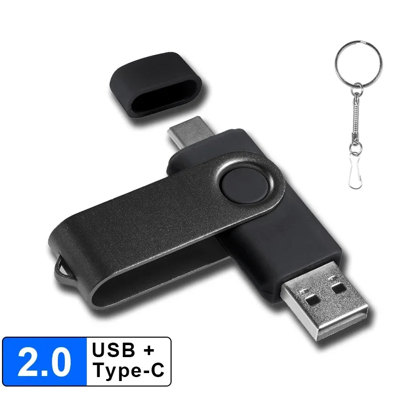 Multifunctional OTG 2 IN 1 Type-c USB Flash Drive Pendrive 128GB Cle Usb Флэш-накопител Stick 32/64 GB Pen Drive for Phone