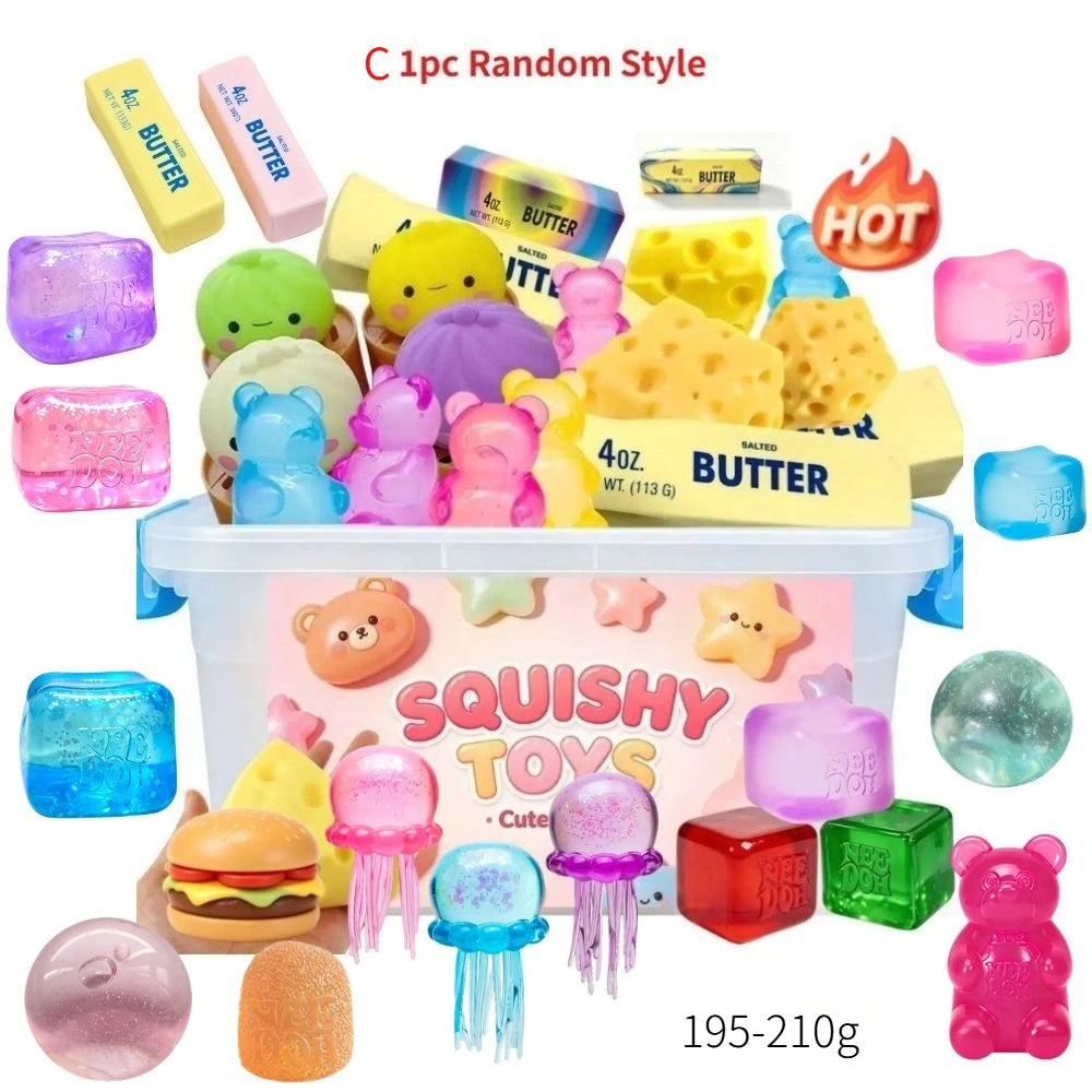 *Multi Slow-Rising Squishy, Random Includes: Cheese Squeeze Toys, Steamed Buns And Dumplings,Long Butter Bread,Bear Squishy Toys