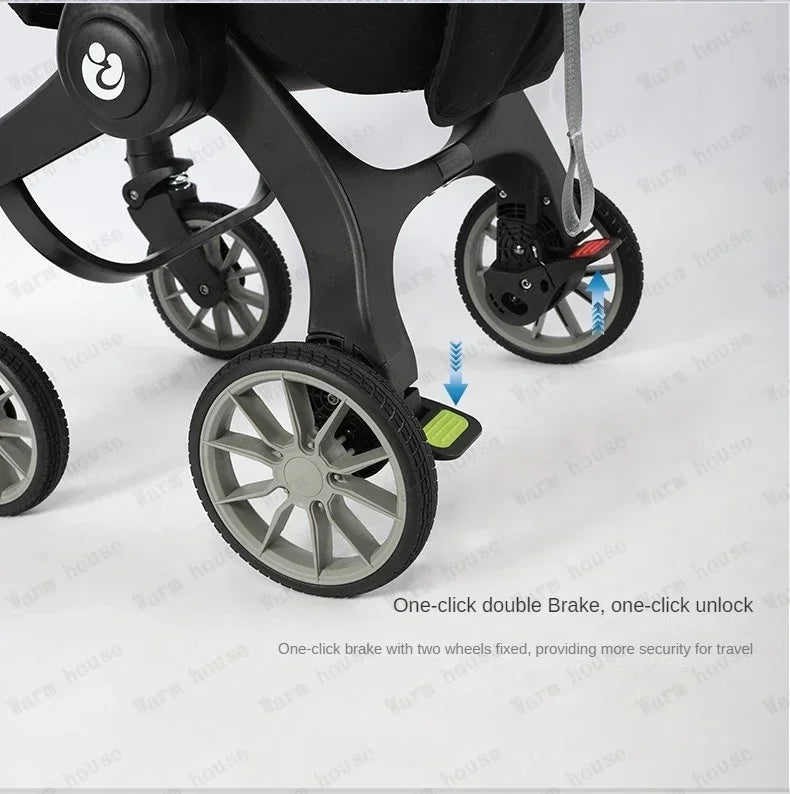 EU STOCK Foldable Lightweight baby stroller Multifunctional Four Wheels poussette bebe 3 en 1 Portable baby wagon