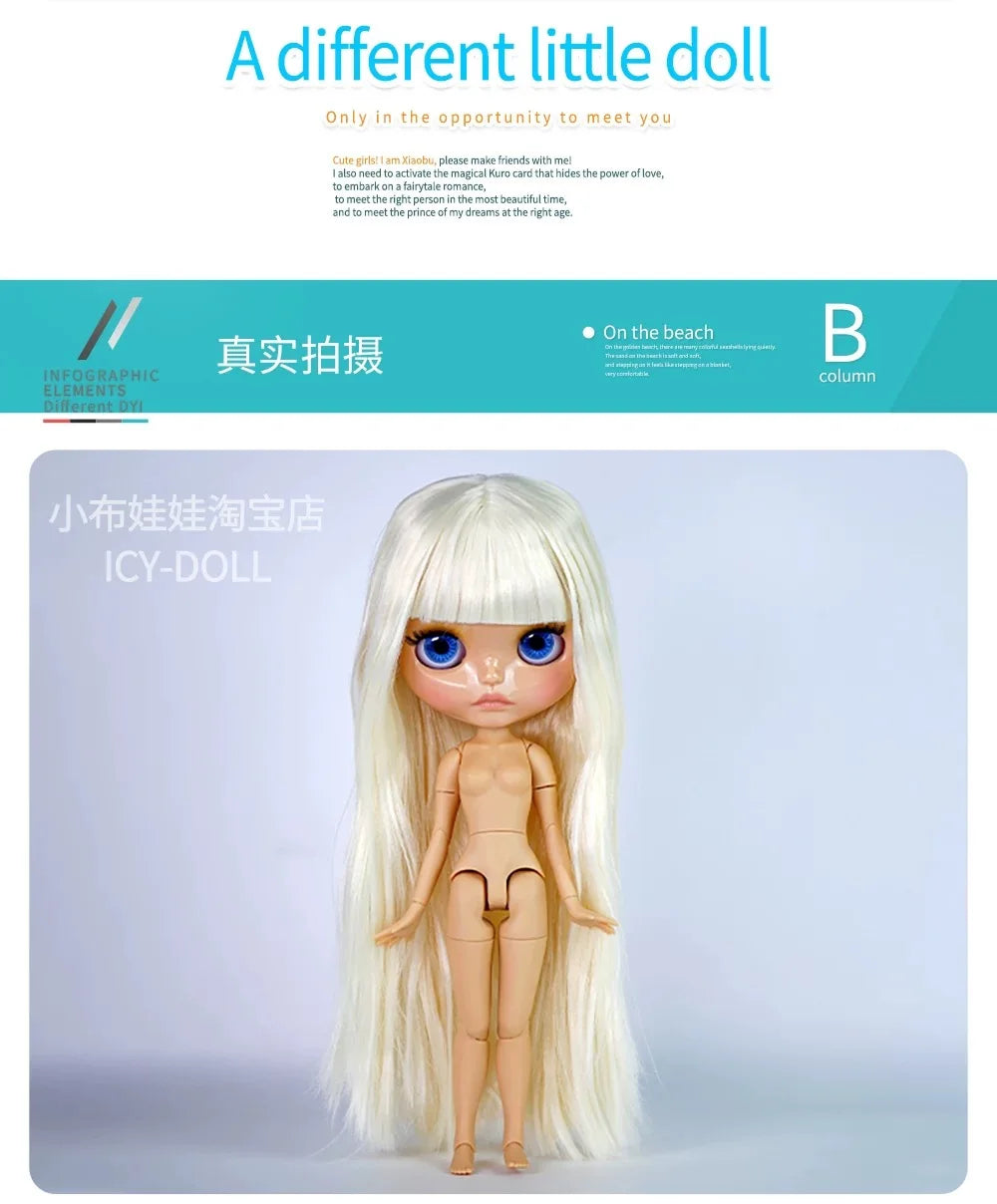 ICY DBS Blyth 30cm Doll Tan Skin Matte Face Glossy Face Pouting Lips 19 Joints Body Doll DIY Makeup Costume Doll Girls Gift Toy