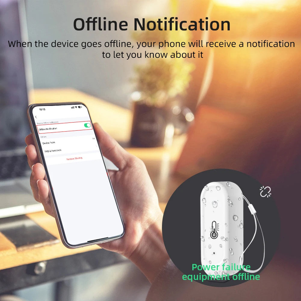 Tuya WiFi/Zigbee Smart Temperature Humidity Sensor Outdoor IP65 Waterproof APP Remote Monitoring Works With Alexa Google Home