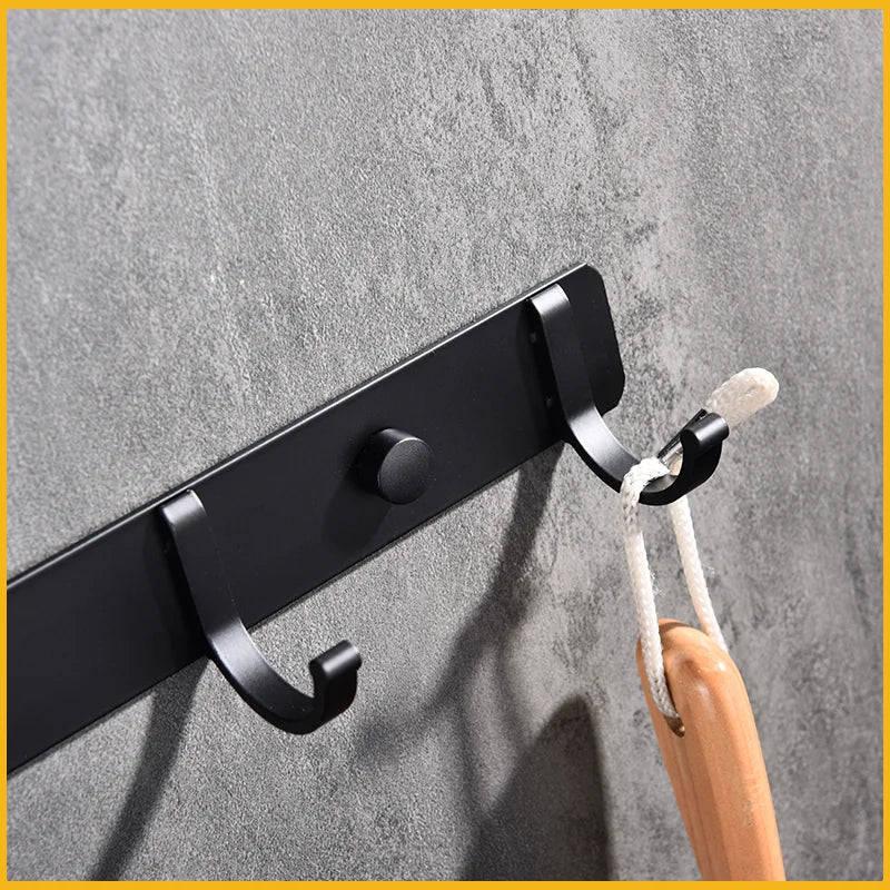 Space Aluminum With Multiple Robe Hooks Hanging Clothes Key Storage Hooks Save Space Towel Rack With Hook Bathroom Accessories