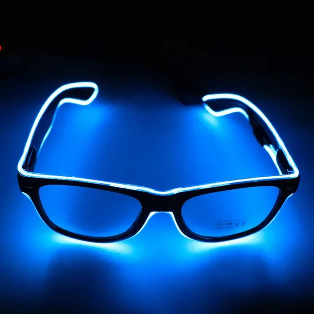 New Cool Flashing Glasses EL Wire LED Glasses Glowing Party Supplies Lighting Gift Bright Light Festival Party Glow Sunglasses