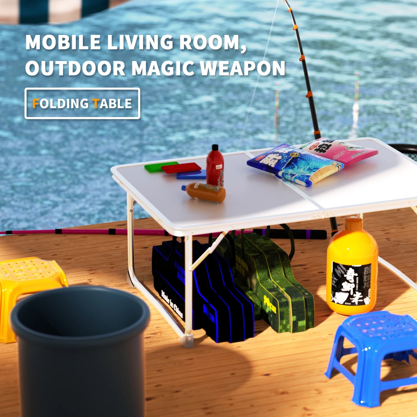 Small Folding Picnic Camping Table, Aluminium Lightweight Foldable Outdoor Garden Backyards BBQ Portable Table,60x40x26cm Table