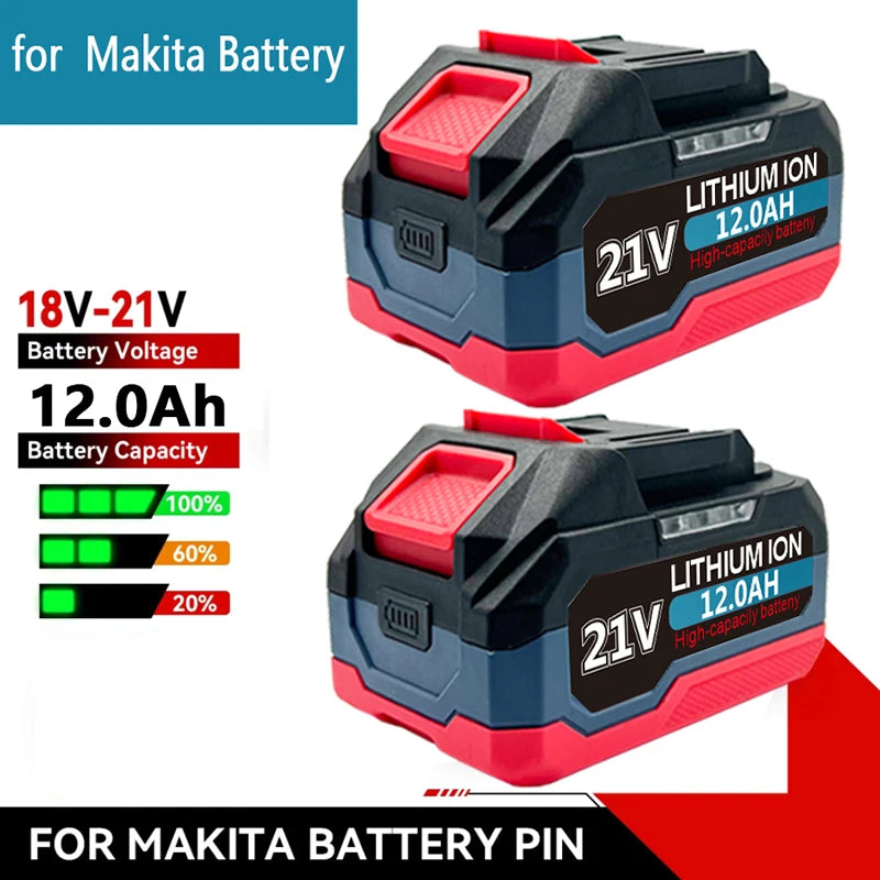 18V 21V 6.0 9.0 12.0Ah Rechargeable Lithium Battery For Makita 18v Power Tools Cordless Wrench Saw Drill Grinder Screwdriver .
