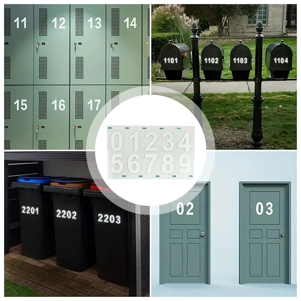 Waterproof Number Sticker Heat Resistant Self Adhesive Nanofilm Mailbox House Address Decals Sticker For Home Farmhouse Decor
