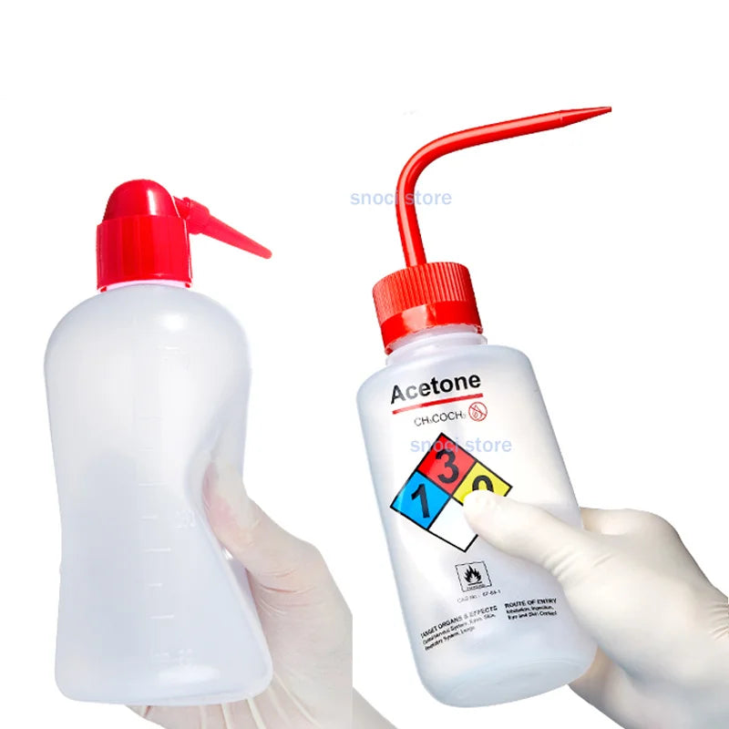250ml 500ml Safe Wash Bottle with Label Acetone Methanol Ethanol Laboratory Cleaning Bottle，1Piece