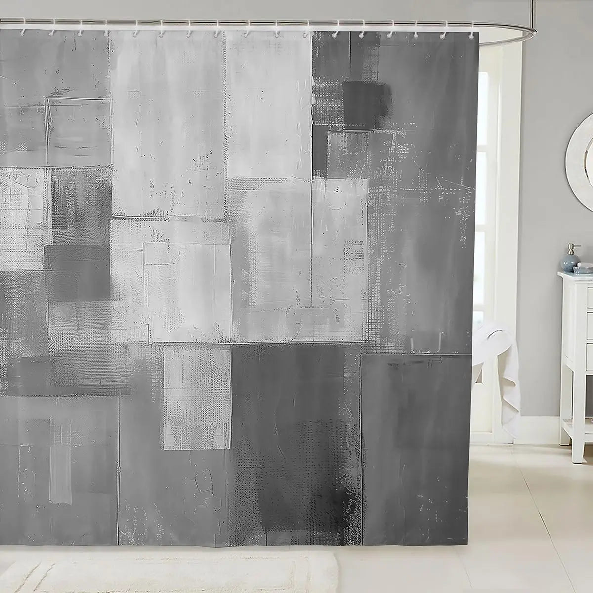 Checkered Grid Shower Curtains Buffalo Plaid Bathroom Curtain for Kids Women Men Black Brown Bathroom Accessories Geometric