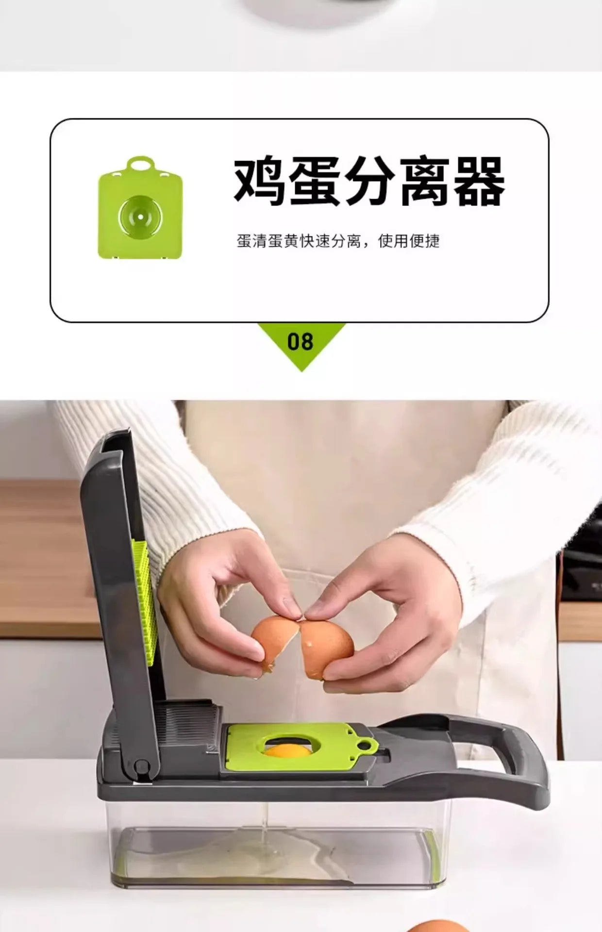 16 in 1 Handheld Slicers Dicers Graters, Multifunctional Vegetable Chopper Kitchen Food Tool with Container & Safety Guard