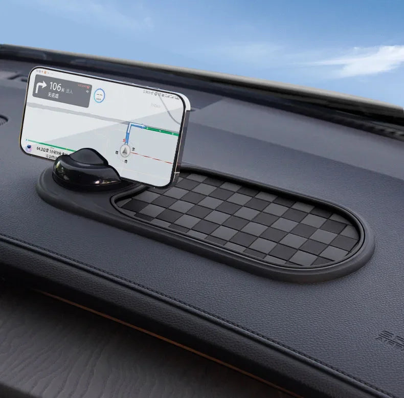 2 in 1 Car Phone Mount with Anti Slip Mat Dashboard Phone Holder 360-Degree Rotation Stable Smartphone Holder Universal