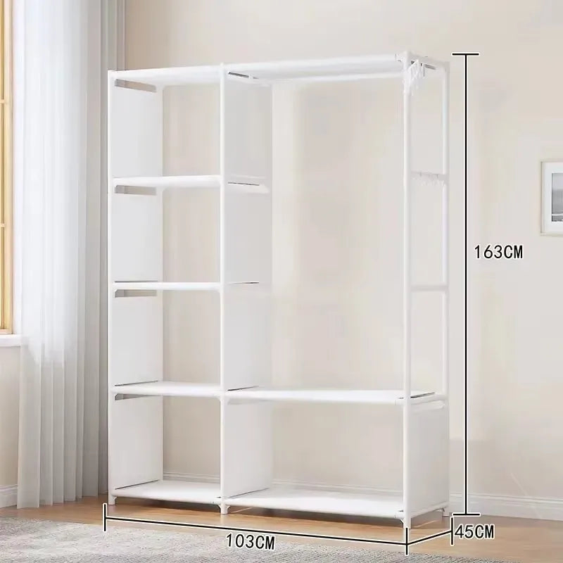 Multi-functional Storage Rack Simple Clothes Organizer Shelf Multi-layer Coat Quilt Storage Shelf Bedroom Space Saving Wardrobe