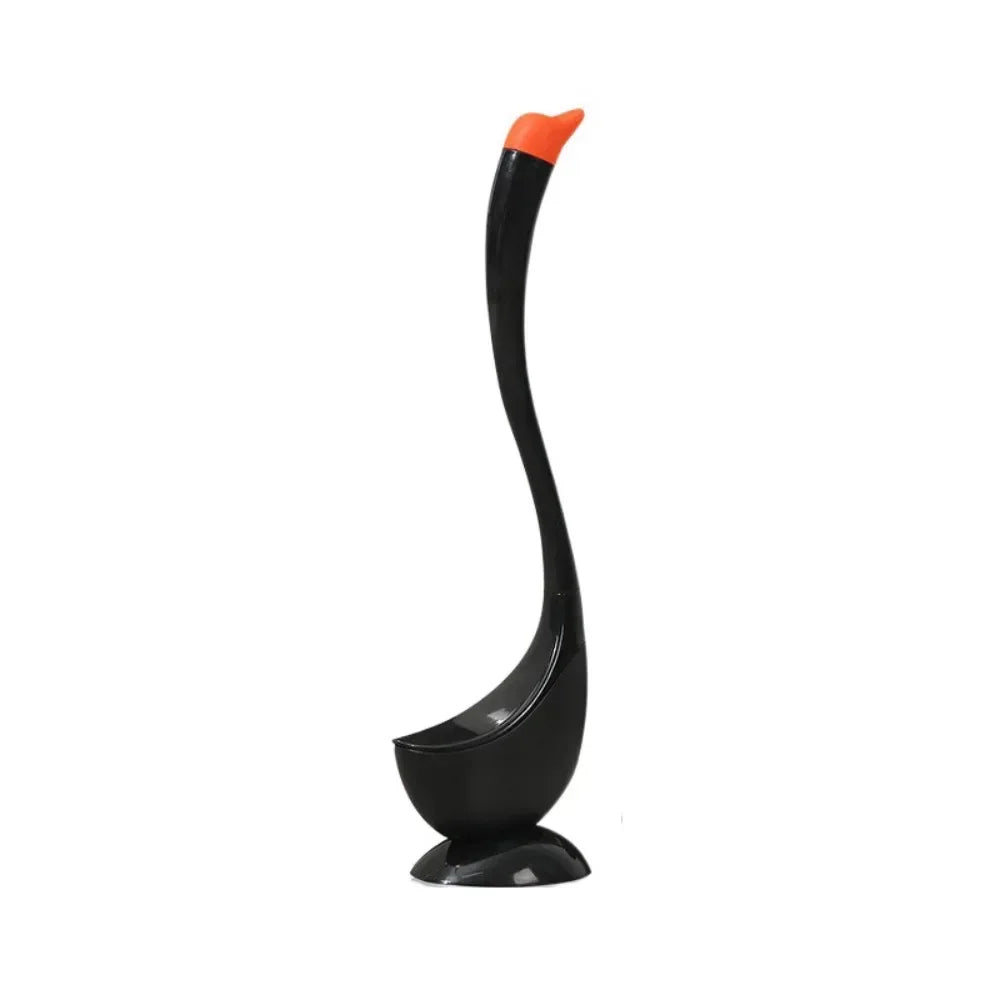 Swan-Shaped Long Handle Toilet Brush Set with Holder, Dense Bristles, Household Cartoon Bathroom Cleaning Tool