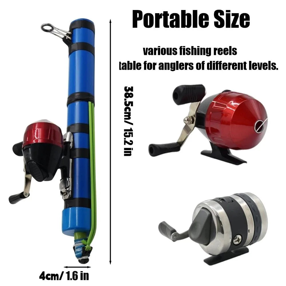 Compact Fishing Catapult Rod Extendable Portable Fish Bait Launching Equipment Sturdy Lightweight Catapult Fishing Reel