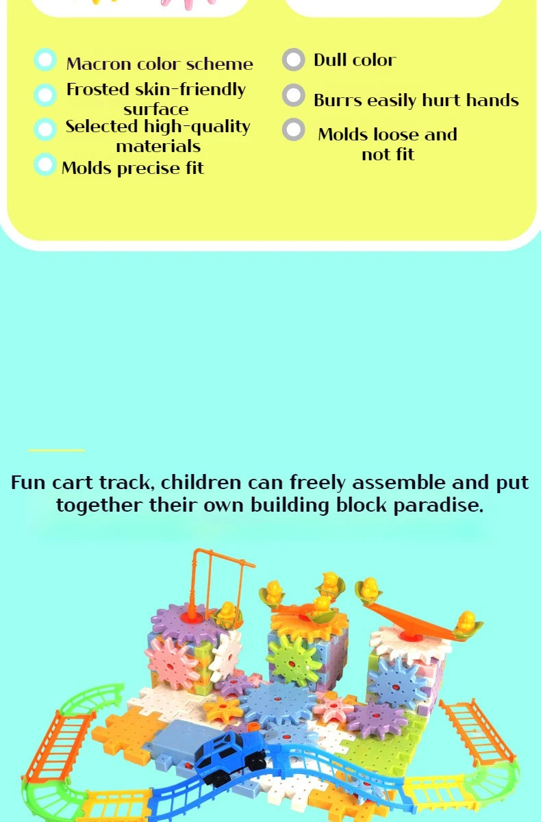 Hot 83-263 PCS Electric Gears 3D Puzzle Model Building Kits Plastic Brick Blocks Educational Toys For Kids Children Xmas Gifts