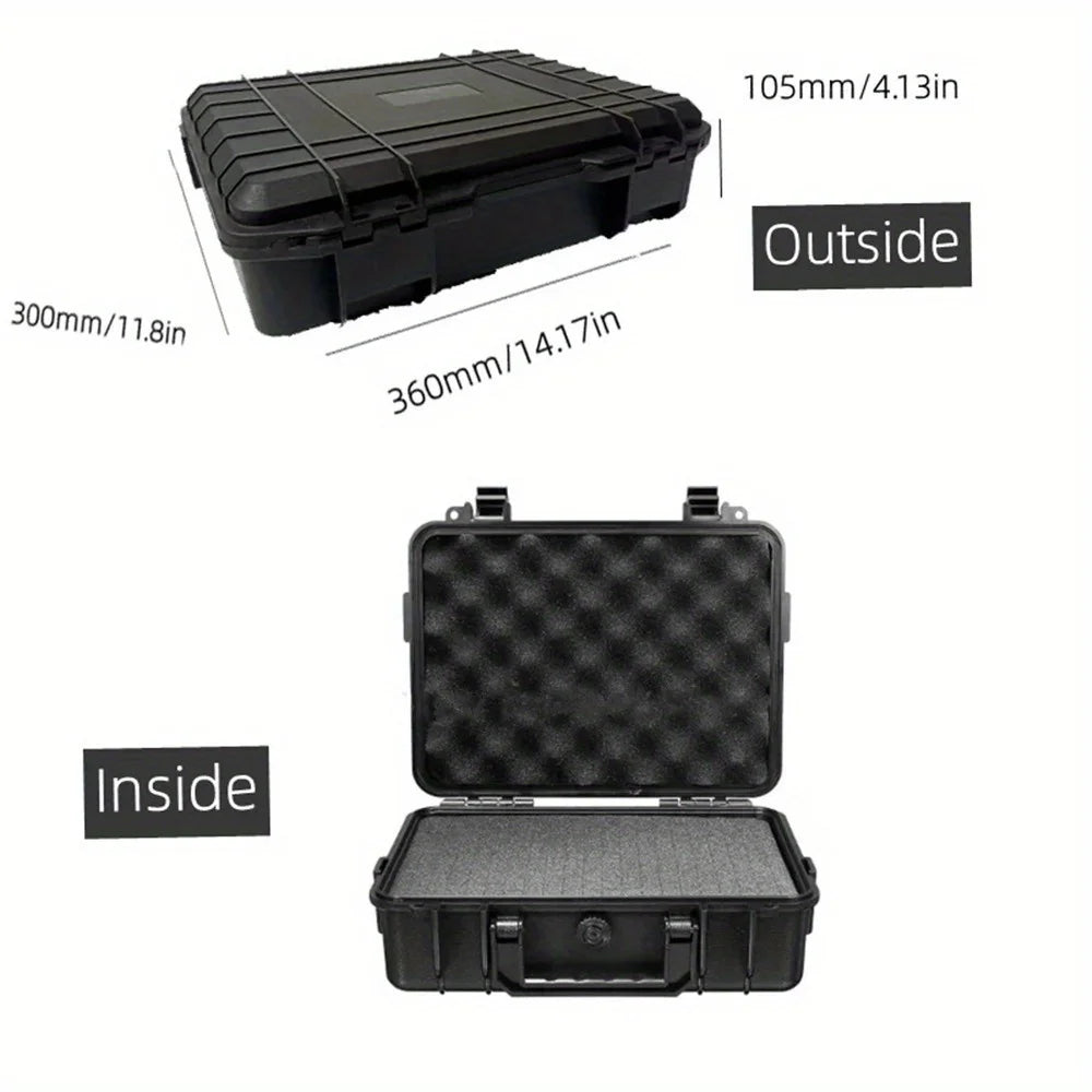 1pc Waterproof Hard Carry Case Bag Tool Case With Pre-cut Sponge Storage Box Safety Protector Organizer Hardware Toolbox